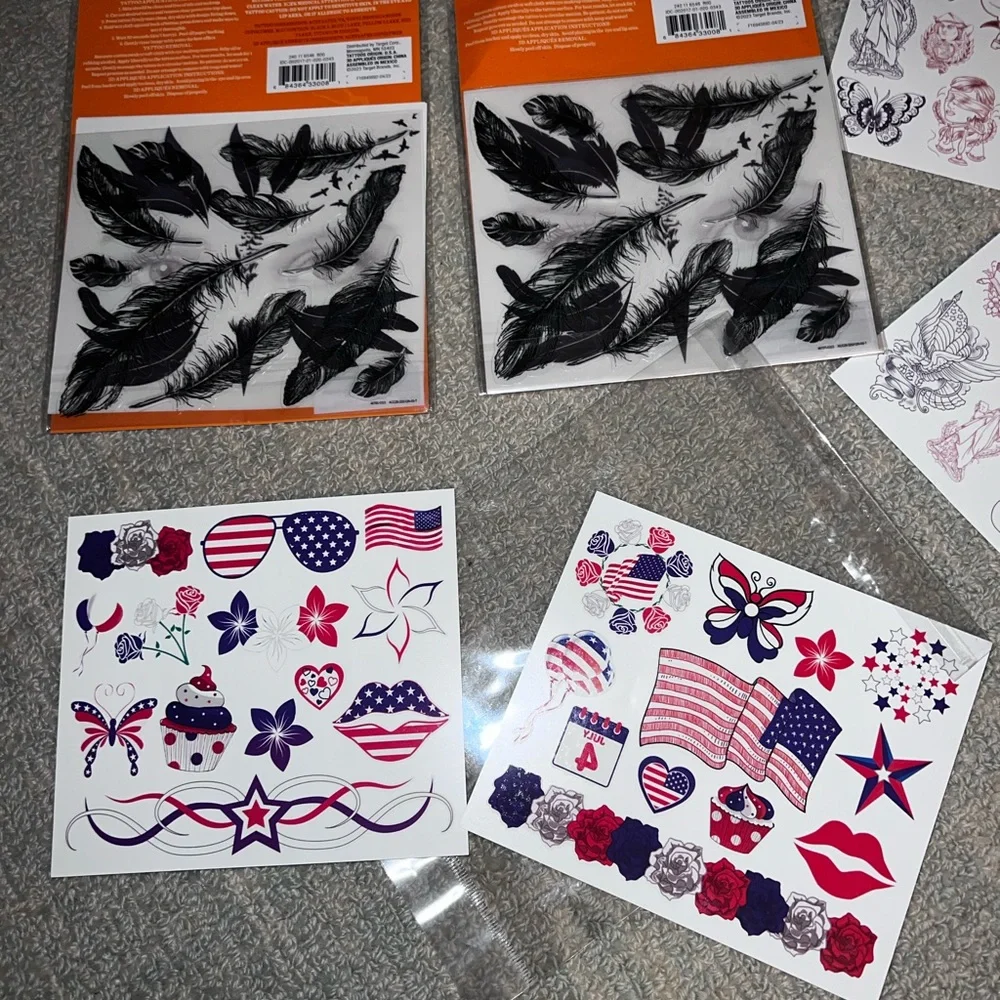 Temporary tattoo bundle; minimalist looks & Fourth of July